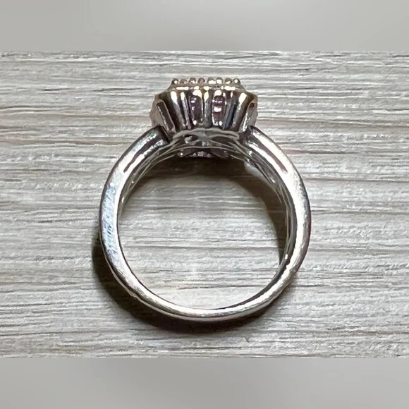 Gems En Vogue Sterling Silver 1.05ctw Pink Sapphire Cluster Ring, Size 8, 6g - Picture 7 of 10